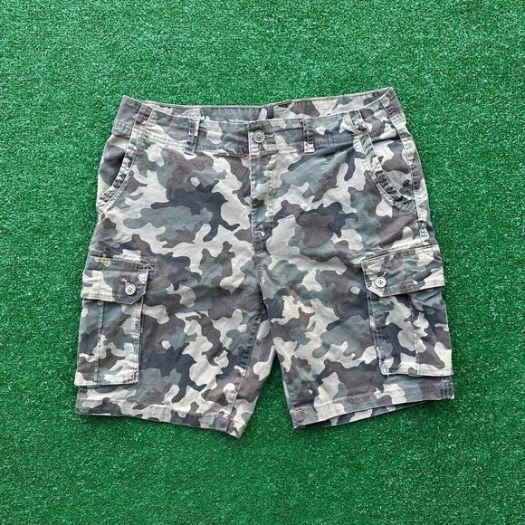 Vintage Y2K 2000s Wide Baggy Sonoma Camouflage Shorts With Pockets - Picture 1 of 7